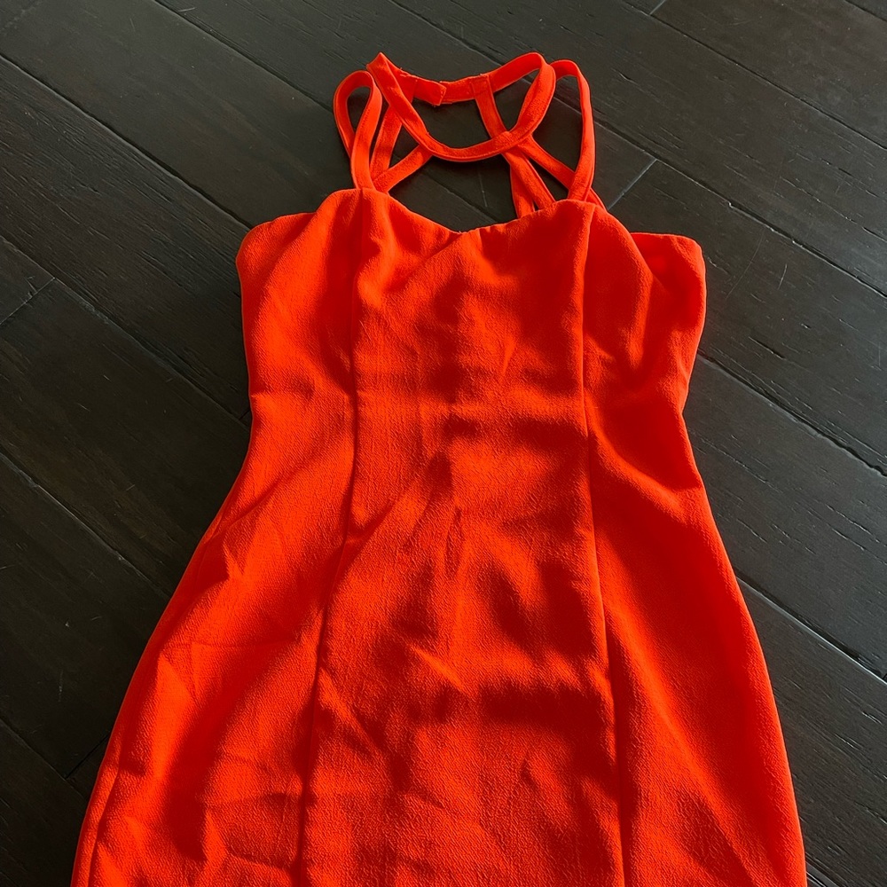 Neon orange club dress